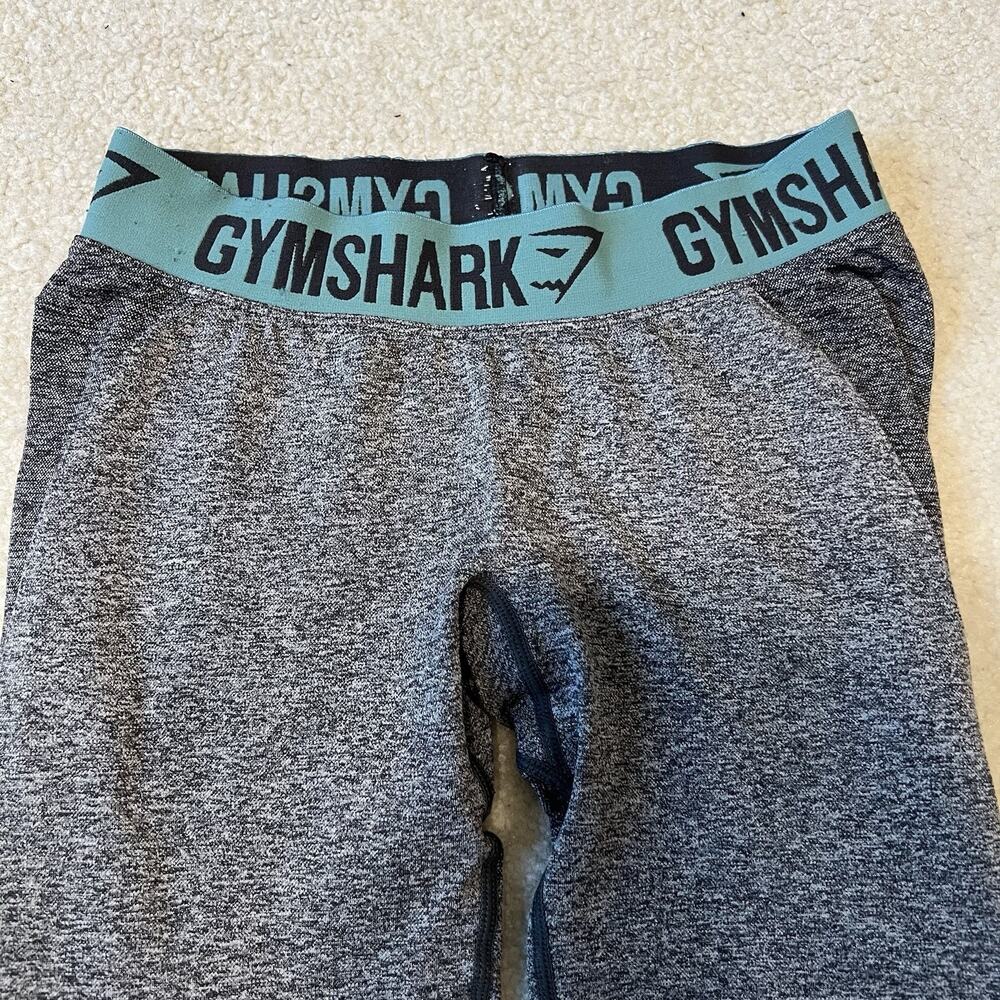 Gymshark Leggings Womens Small Gray Teal Dry Flex Low Rise Seamless Ankle Length - Picture 4 of 5